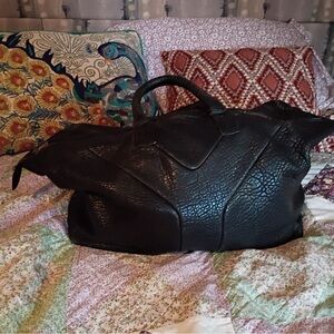 Yves Saint Laurent Black Textured Travel Bag